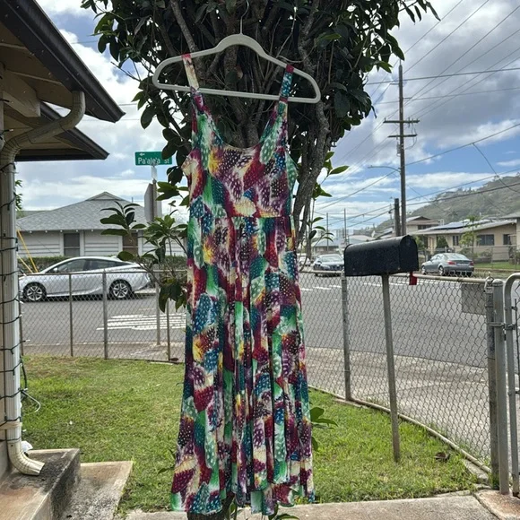 Jams World Knee Length Dress RN 40179 SHASTA Feather Print Size M - Picture 10 of 12